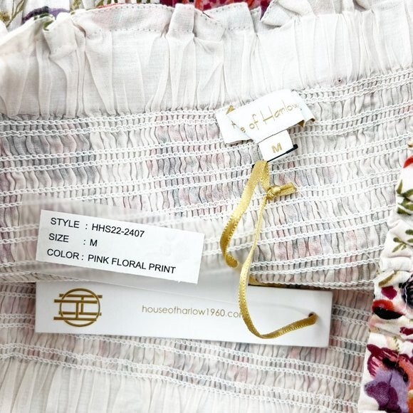 NWT House of Harlow 1960 Floral Tiered Mini Skirt Size M NWT - Picture 6 of 9